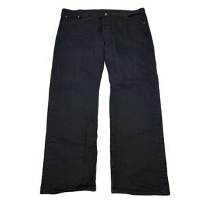 Levi's 501 Jeans Mens 42x32 Black Wash Straight Leg Denim Pants Classic